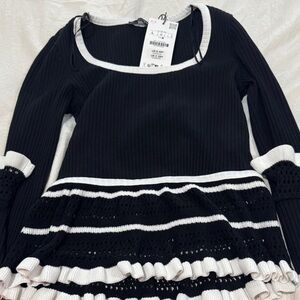 Zara Black and White Striped long sleeve